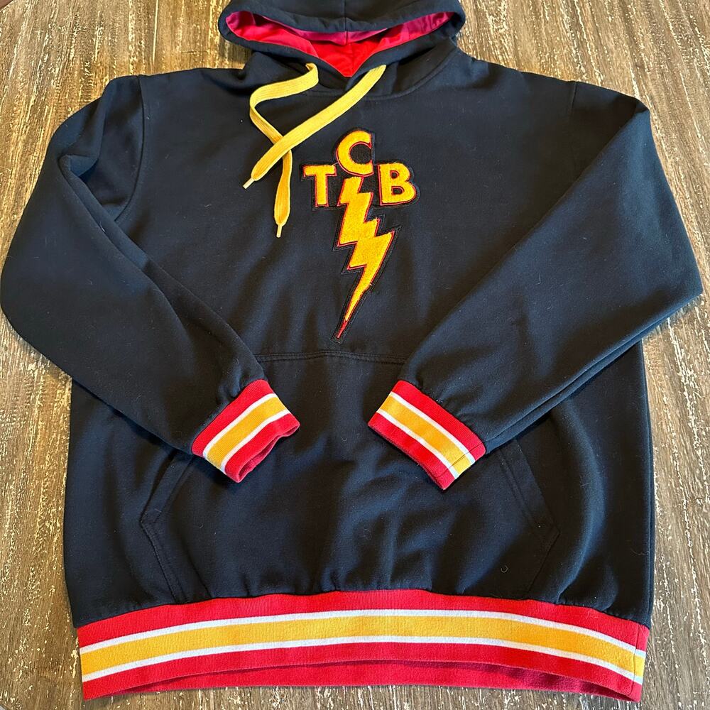 Graceland Elvis Presley TCB Lightnight Blot Hoodie Black Red Gold Men’s Size XXL